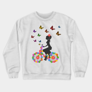 Woman Cyclist Crewneck Sweatshirt